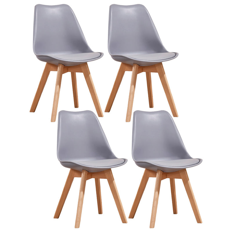 Contemporary Style Dining Room Chair Solid Back Armless Chair for Kitchen Grey Set of 4 Clearhalo ' kitchen&dining_furn' 'Dining Chairs' 'Dining Tables & Seating' 'dining_chair' 'Furniture' 'furniture_dining_chair' 'Kitchen & Dining Furniture' 'kitchen' 3702894