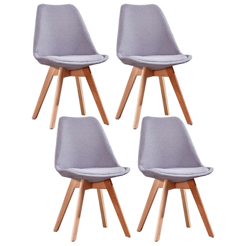 Contemporary Style Dining Room Chair Solid Back Armless Chair for Kitchen Light Gray Set of 4 Clearhalo ' kitchen&dining_furn' 'Dining Chairs' 'Dining Tables & Seating' 'dining_chair' 'Furniture' 'furniture_dining_chair' 'Kitchen & Dining Furniture' 'kitchen' 3702900