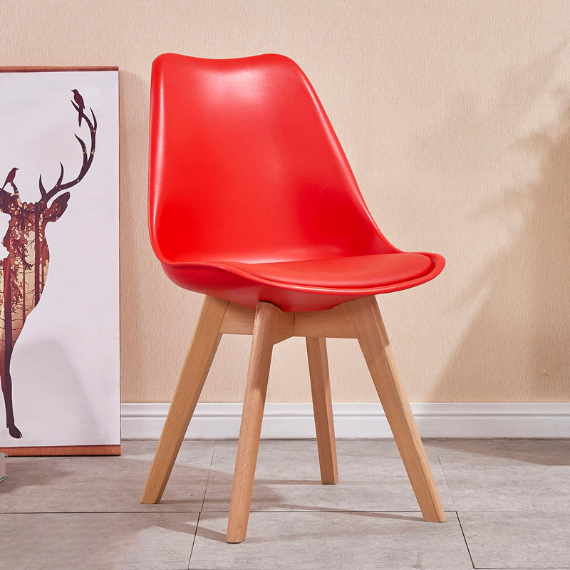 Contemporary Style Dining Room Chair Solid Back Armless Chair for Kitchen Red 1 Piece Clearhalo ' kitchen&dining_furn' 'Dining Chairs' 'Dining Tables & Seating' 'dining_chair' 'Furniture' 'furniture_dining_chair' 'Kitchen & Dining Furniture' 'kitchen' 3702907