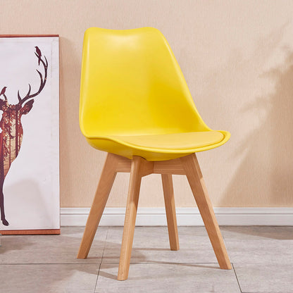 Contemporary Style Dining Room Chair Solid Back Armless Chair for Kitchen Yellow 1 Piece Clearhalo ' kitchen&dining_furn' 'Dining Chairs' 'Dining Tables & Seating' 'dining_chair' 'Furniture' 'furniture_dining_chair' 'Kitchen & Dining Furniture' 'kitchen' 3702916