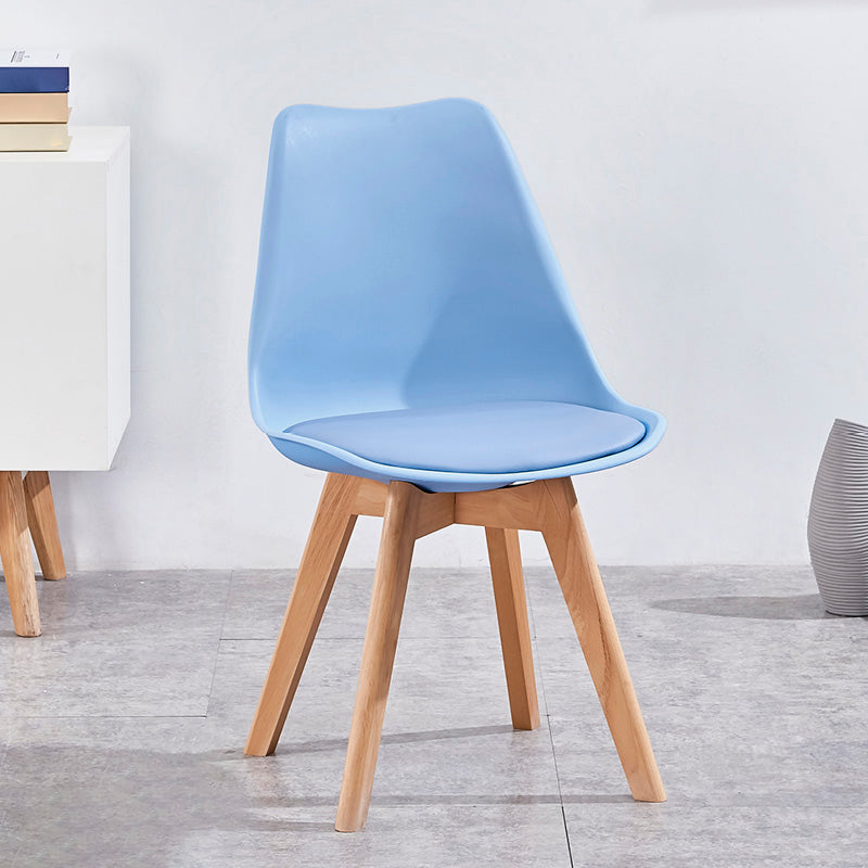 Contemporary Style Dining Room Chair Solid Back Armless Chair for Kitchen Blue 1 Piece Clearhalo ' kitchen&dining_furn' 'Dining Chairs' 'Dining Tables & Seating' 'dining_chair' 'Furniture' 'furniture_dining_chair' 'Kitchen & Dining Furniture' 'kitchen' 3702919