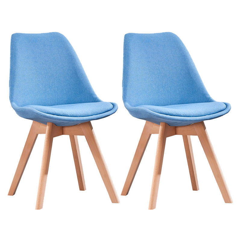 Contemporary Style Dining Room Chair Solid Back Armless Chair for Kitchen Light Blue Set of 2 Clearhalo ' kitchen&dining_furn' 'Dining Chairs' 'Dining Tables & Seating' 'dining_chair' 'Furniture' 'furniture_dining_chair' 'Kitchen & Dining Furniture' 'kitchen' 3702923