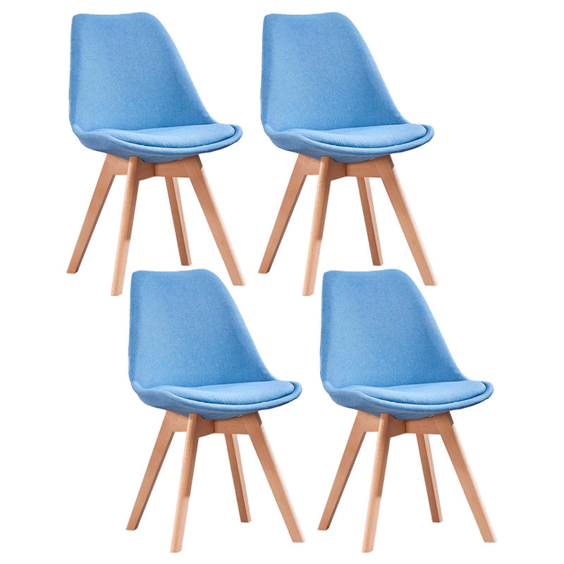 Contemporary Style Dining Room Chair Solid Back Armless Chair for Kitchen Light Blue Set of 4 Clearhalo ' kitchen&dining_furn' 'Dining Chairs' 'Dining Tables & Seating' 'dining_chair' 'Furniture' 'furniture_dining_chair' 'Kitchen & Dining Furniture' 'kitchen' 3702924