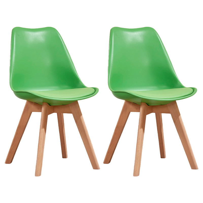 Contemporary Style Dining Room Chair Solid Back Armless Chair for Kitchen Green Set of 2 Clearhalo ' kitchen&dining_furn' 'Dining Chairs' 'Dining Tables & Seating' 'dining_chair' 'Furniture' 'furniture_dining_chair' 'Kitchen & Dining Furniture' 'kitchen' 3702926