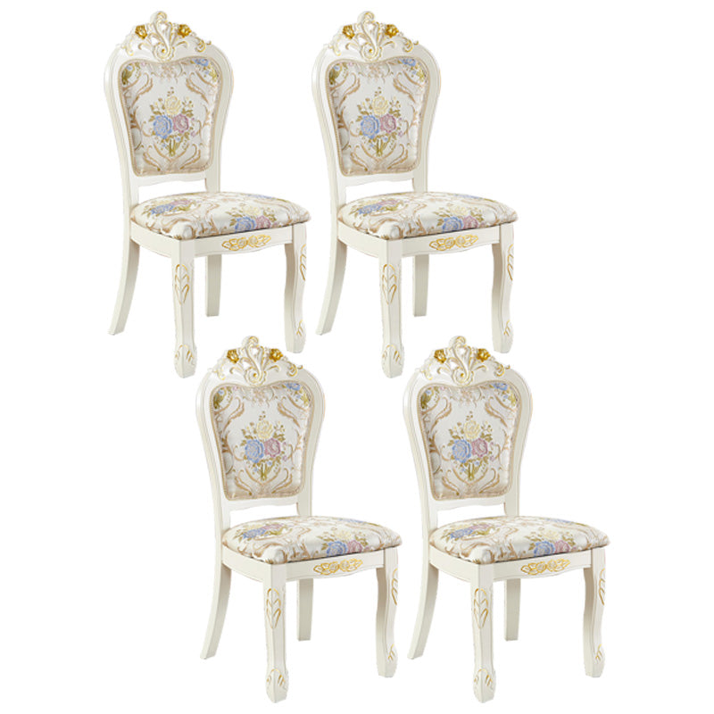 Upholstered European Style Restaurant Side Chair White Open Dining Chair Beige 4 Piece Set Clearhalo ' kitchen&dining_furn' 'Dining Chairs' 'Dining Tables & Seating' 'dining_chair' 'furn' 'furn_dining_chair' 'Furniture' 'furniture_dining_chair' 'Kitchen & Dining Furniture' 'kitchen' 3702937