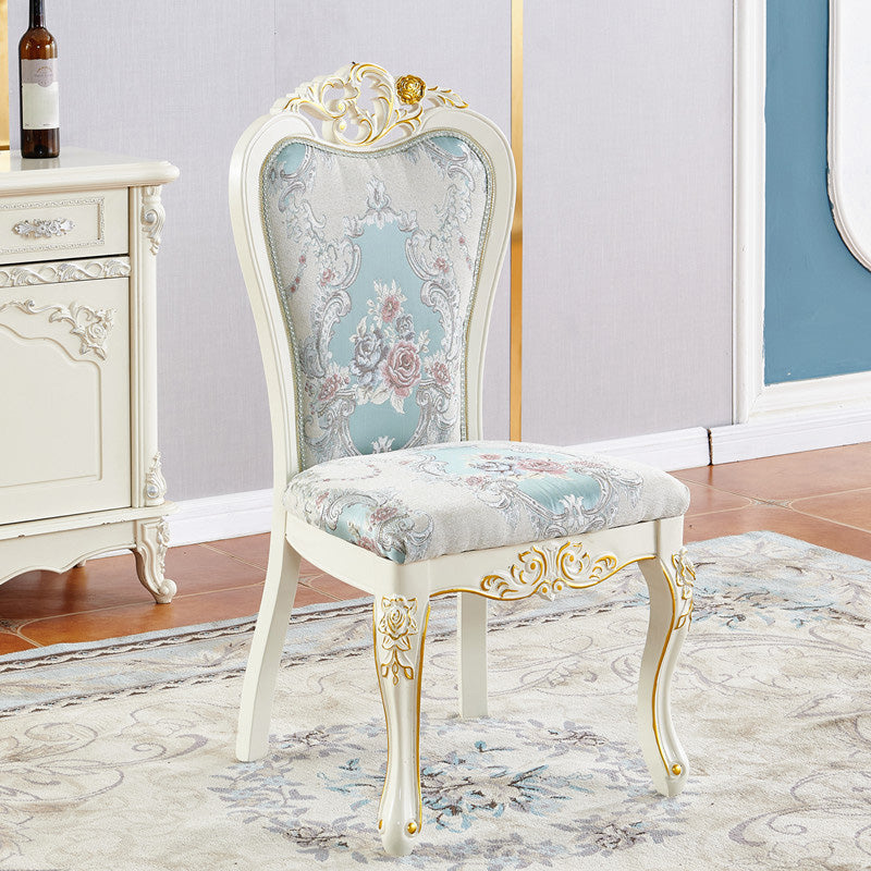 Upholstered European Style Restaurant Side Chair White Open Dining Chair Clearhalo ' kitchen&dining_furn' 'Dining Chairs' 'Dining Tables & Seating' 'dining_chair' 'furn' 'furn_dining_chair' 'Furniture' 'furniture_dining_chair' 'Kitchen & Dining Furniture' 'kitchen' 3702939