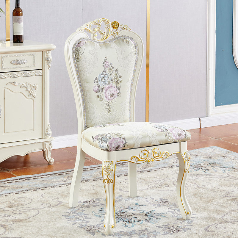 Upholstered European Style Restaurant Side Chair White Open Dining Chair Clearhalo ' kitchen&dining_furn' 'Dining Chairs' 'Dining Tables & Seating' 'dining_chair' 'furn' 'furn_dining_chair' 'Furniture' 'furniture_dining_chair' 'Kitchen & Dining Furniture' 'kitchen' 3702940