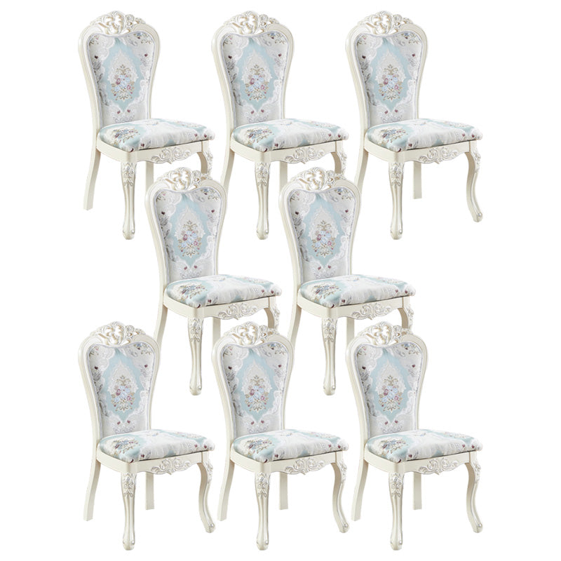 Upholstered European Style Restaurant Side Chair White Open Dining Chair Light Blue 8 Piece Set Clearhalo ' kitchen&dining_furn' 'Dining Chairs' 'Dining Tables & Seating' 'dining_chair' 'furn' 'furn_dining_chair' 'Furniture' 'furniture_dining_chair' 'Kitchen & Dining Furniture' 'kitchen' 3702947