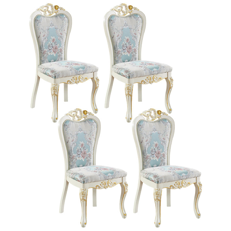 Upholstered European Style Restaurant Side Chair White Open Dining Chair Sky Blue 4 Piece Set Clearhalo ' kitchen&dining_furn' 'Dining Chairs' 'Dining Tables & Seating' 'dining_chair' 'furn' 'furn_dining_chair' 'Furniture' 'furniture_dining_chair' 'Kitchen & Dining Furniture' 'kitchen' 3702948