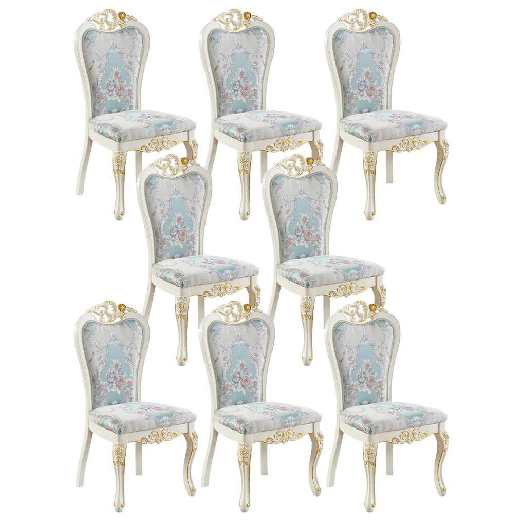 Upholstered European Style Restaurant Side Chair White Open Dining Chair Sky Blue 8 Piece Set Clearhalo ' kitchen&dining_furn' 'Dining Chairs' 'Dining Tables & Seating' 'dining_chair' 'furn' 'furn_dining_chair' 'Furniture' 'furniture_dining_chair' 'Kitchen & Dining Furniture' 'kitchen' 3702950