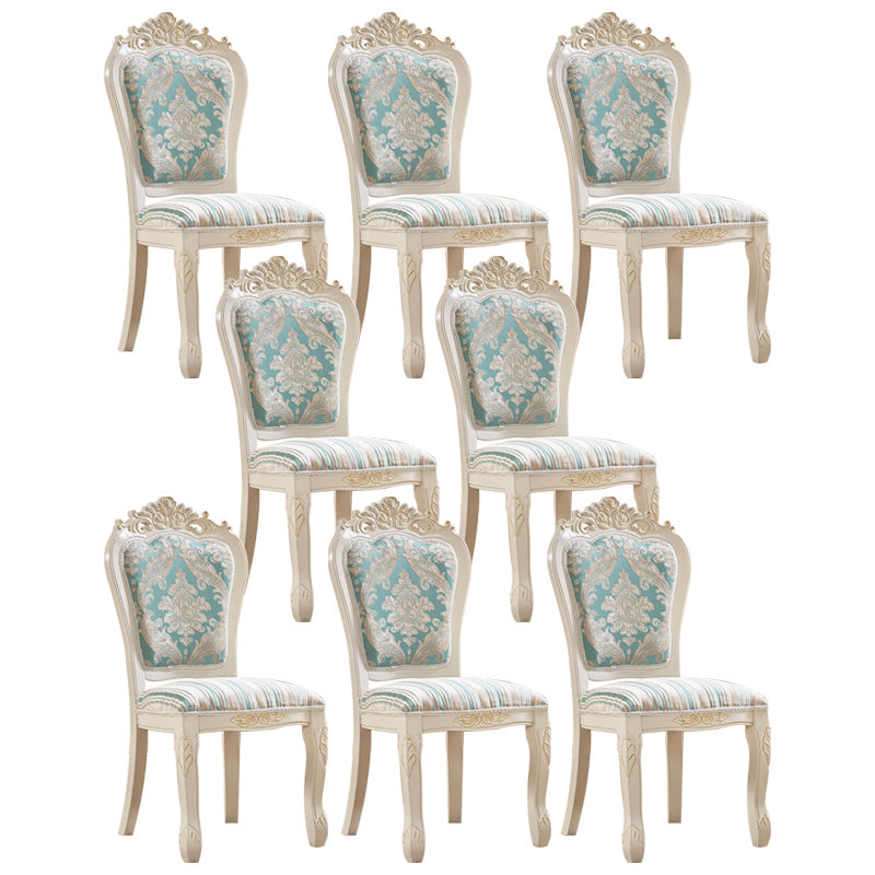 Upholstered European Style Restaurant Side Chair White Open Dining Chair Green 8 Piece Set Clearhalo ' kitchen&dining_furn' 'Dining Chairs' 'Dining Tables & Seating' 'dining_chair' 'furn' 'furn_dining_chair' 'Furniture' 'furniture_dining_chair' 'Kitchen & Dining Furniture' 'kitchen' 3702952
