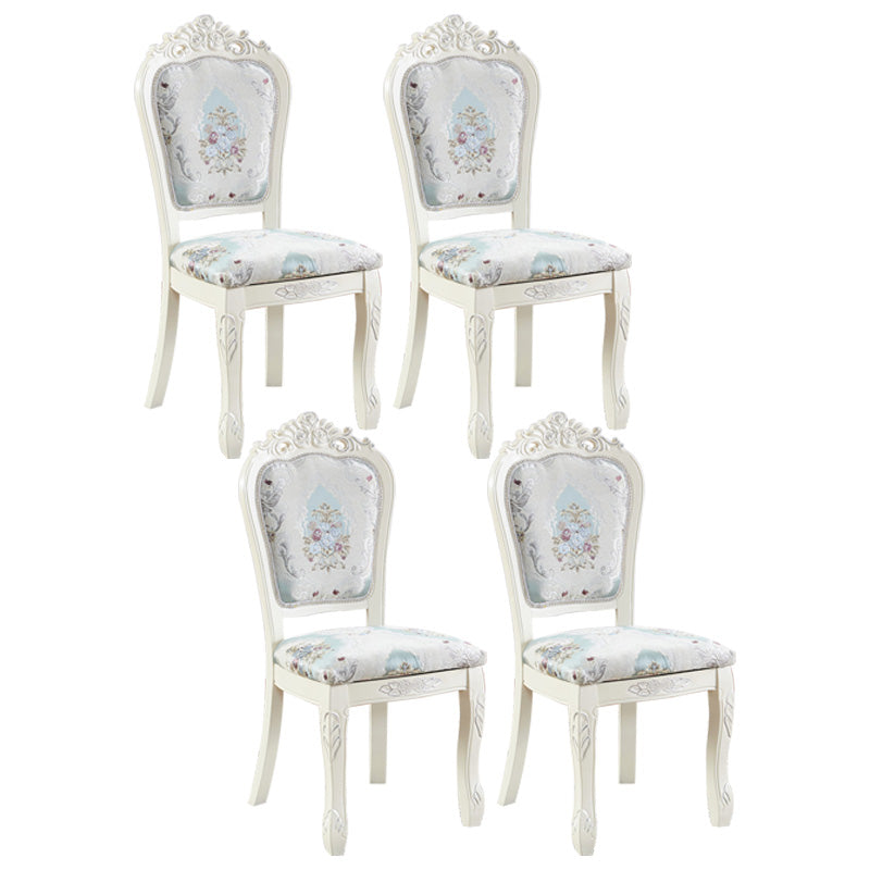 Upholstered European Style Restaurant Side Chair White Open Dining Chair Gloss White 4 Piece Set Clearhalo ' kitchen&dining_furn' 'Dining Chairs' 'Dining Tables & Seating' 'dining_chair' 'furn' 'furn_dining_chair' 'Furniture' 'furniture_dining_chair' 'Kitchen & Dining Furniture' 'kitchen' 3702953