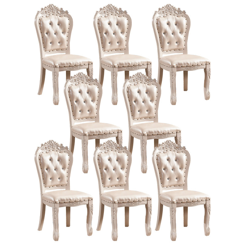 Upholstered European Style Restaurant Side Chair White Open Dining Chair Champagne 8 Piece Set Clearhalo ' kitchen&dining_furn' 'Dining Chairs' 'Dining Tables & Seating' 'dining_chair' 'furn' 'furn_dining_chair' 'Furniture' 'furniture_dining_chair' 'Kitchen & Dining Furniture' 'kitchen' 3702956