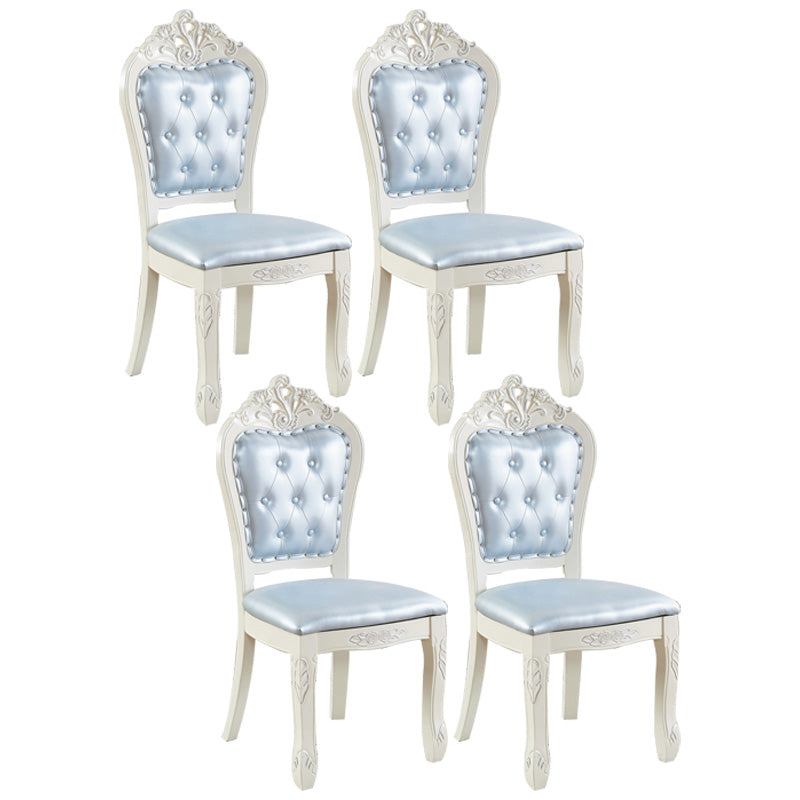 Upholstered European Style Restaurant Side Chair White Open Dining Chair Water Blue 4 Piece Set Clearhalo ' kitchen&dining_furn' 'Dining Chairs' 'Dining Tables & Seating' 'dining_chair' 'furn' 'furn_dining_chair' 'Furniture' 'furniture_dining_chair' 'Kitchen & Dining Furniture' 'kitchen' 3702957