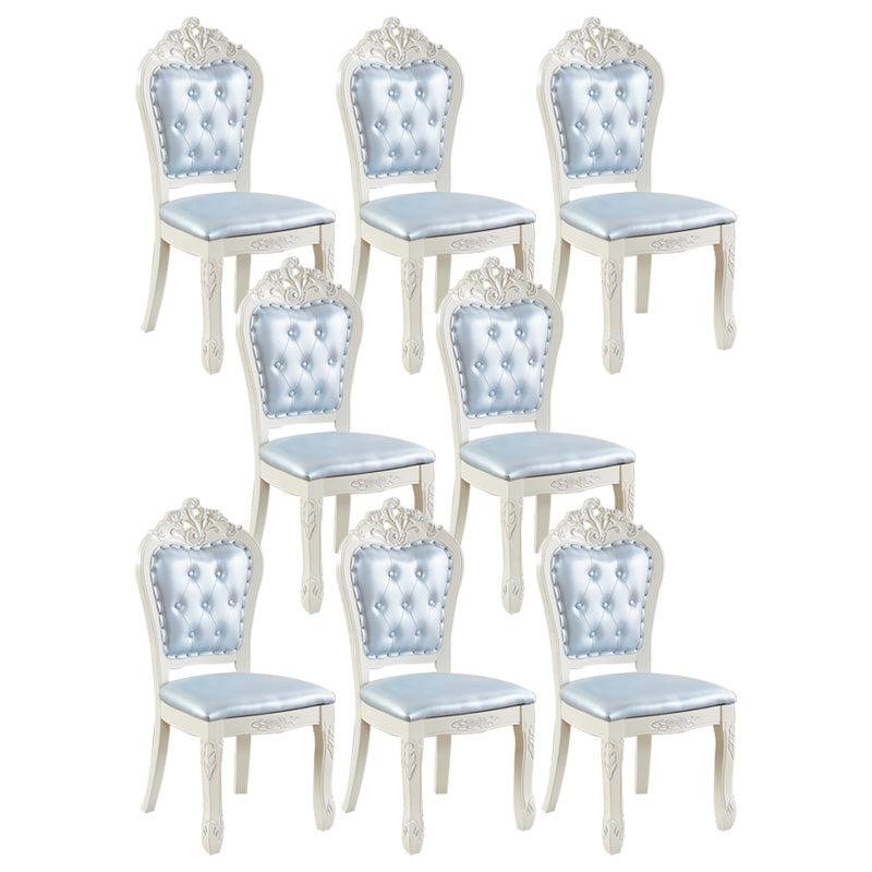 Upholstered European Style Restaurant Side Chair White Open Dining Chair Water Blue 8 Piece Set Clearhalo ' kitchen&dining_furn' 'Dining Chairs' 'Dining Tables & Seating' 'dining_chair' 'furn' 'furn_dining_chair' 'Furniture' 'furniture_dining_chair' 'Kitchen & Dining Furniture' 'kitchen' 3702958