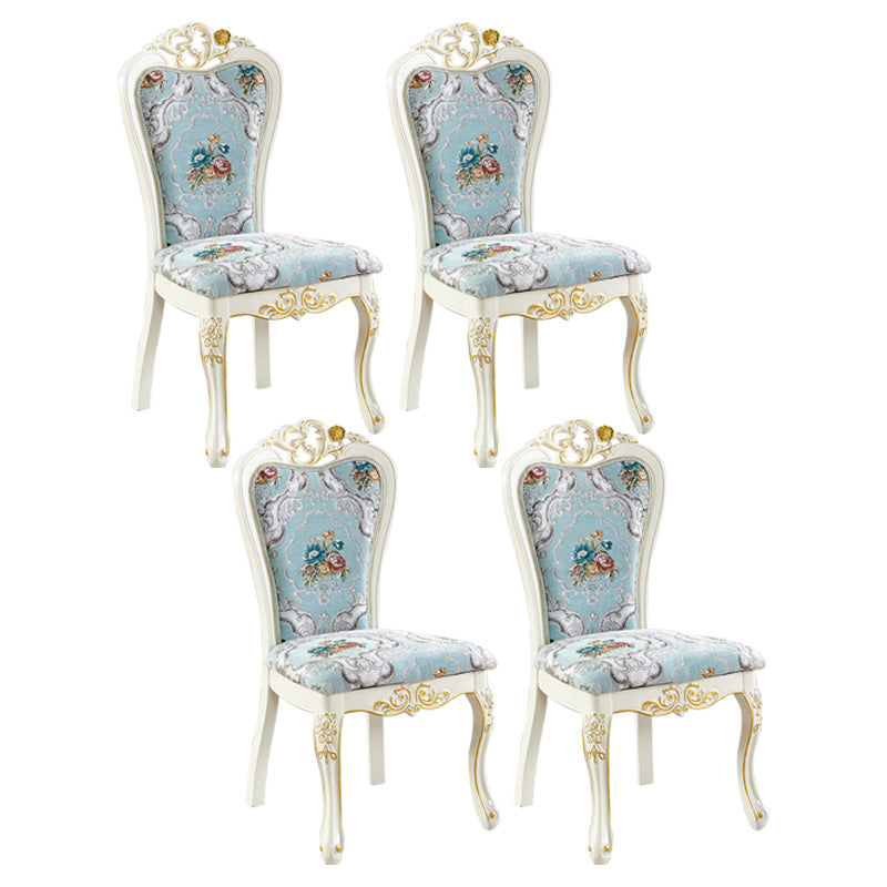 Upholstered European Style Restaurant Side Chair White Open Dining Chair Lake Blue 4 Piece Set Clearhalo ' kitchen&dining_furn' 'Dining Chairs' 'Dining Tables & Seating' 'dining_chair' 'furn' 'furn_dining_chair' 'Furniture' 'furniture_dining_chair' 'Kitchen & Dining Furniture' 'kitchen' 3702959