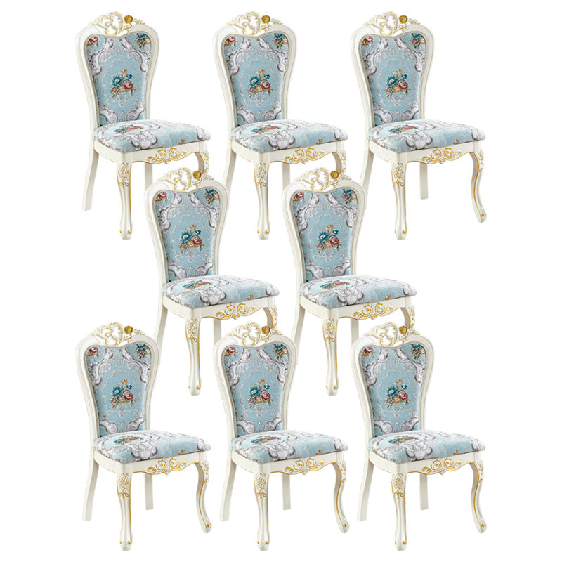 Upholstered European Style Restaurant Side Chair White Open Dining Chair Lake Blue 8 Piece Set Clearhalo ' kitchen&dining_furn' 'Dining Chairs' 'Dining Tables & Seating' 'dining_chair' 'furn' 'furn_dining_chair' 'Furniture' 'furniture_dining_chair' 'Kitchen & Dining Furniture' 'kitchen' 3702960