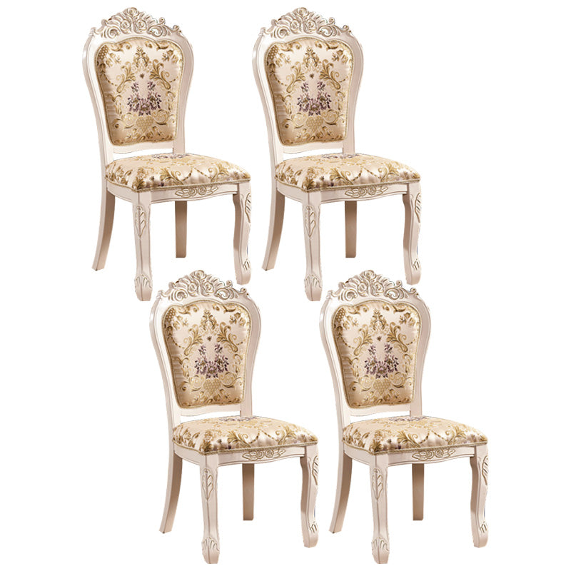 Upholstered European Style Restaurant Side Chair White Open Dining Chair Apricot 4 Piece Set Clearhalo ' kitchen&dining_furn' 'Dining Chairs' 'Dining Tables & Seating' 'dining_chair' 'furn' 'furn_dining_chair' 'Furniture' 'furniture_dining_chair' 'Kitchen & Dining Furniture' 'kitchen' 3702961