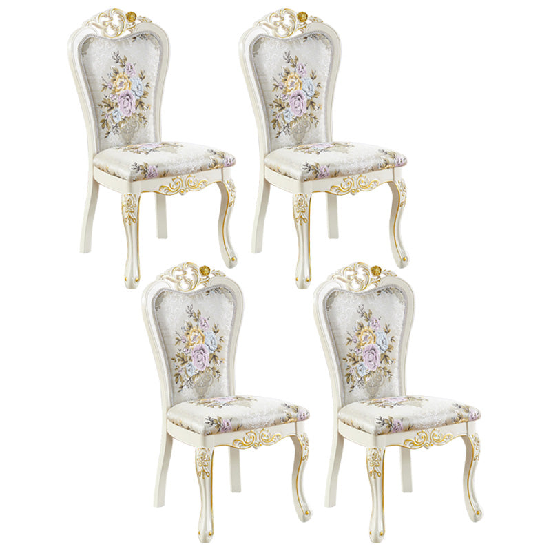 Upholstered European Style Restaurant Side Chair White Open Dining Chair Cream 4 Piece Set Clearhalo ' kitchen&dining_furn' 'Dining Chairs' 'Dining Tables & Seating' 'dining_chair' 'furn' 'furn_dining_chair' 'Furniture' 'furniture_dining_chair' 'Kitchen & Dining Furniture' 'kitchen' 3702963