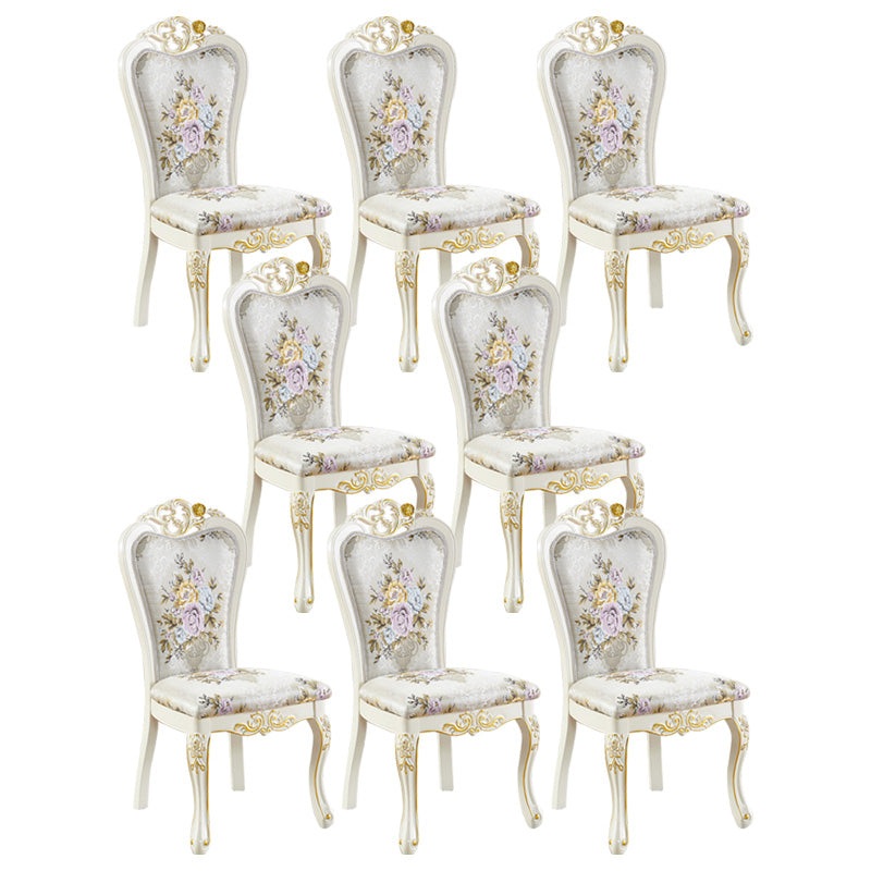 Upholstered European Style Restaurant Side Chair White Open Dining Chair Cream 8 Piece Set Clearhalo ' kitchen&dining_furn' 'Dining Chairs' 'Dining Tables & Seating' 'dining_chair' 'furn' 'furn_dining_chair' 'Furniture' 'furniture_dining_chair' 'Kitchen & Dining Furniture' 'kitchen' 3702964