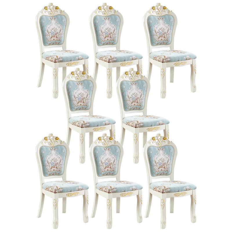 Upholstered European Style Restaurant Side Chair White Open Dining Chair Denim Blue 8 Piece Set Clearhalo ' kitchen&dining_furn' 'Dining Chairs' 'Dining Tables & Seating' 'dining_chair' 'furn' 'furn_dining_chair' 'Furniture' 'furniture_dining_chair' 'Kitchen & Dining Furniture' 'kitchen' 3702966