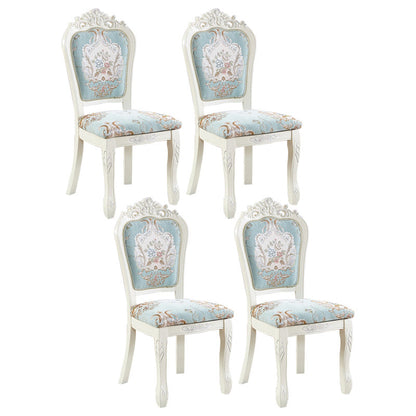 Upholstered European Style Restaurant Side Chair White Open Dining Chair Ocean Blue 4 Piece Set Clearhalo ' kitchen&dining_furn' 'Dining Chairs' 'Dining Tables & Seating' 'dining_chair' 'furn' 'furn_dining_chair' 'Furniture' 'furniture_dining_chair' 'Kitchen & Dining Furniture' 'kitchen' 3702969