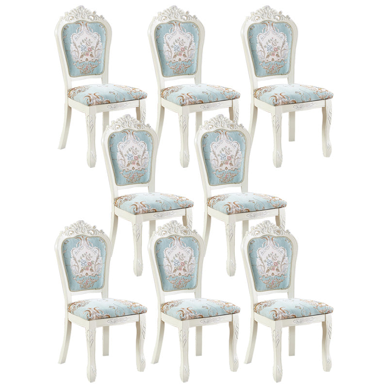 Upholstered European Style Restaurant Side Chair White Open Dining Chair Ocean Blue 8 Piece Set Clearhalo ' kitchen&dining_furn' 'Dining Chairs' 'Dining Tables & Seating' 'dining_chair' 'furn' 'furn_dining_chair' 'Furniture' 'furniture_dining_chair' 'Kitchen & Dining Furniture' 'kitchen' 3702970