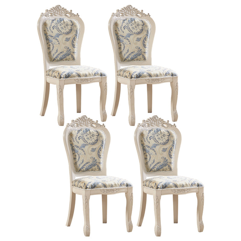 Upholstered European Style Restaurant Side Chair White Open Dining Chair Royal Blue 4 Piece Set Clearhalo ' kitchen&dining_furn' 'Dining Chairs' 'Dining Tables & Seating' 'dining_chair' 'furn' 'furn_dining_chair' 'Furniture' 'furniture_dining_chair' 'Kitchen & Dining Furniture' 'kitchen' 3702973