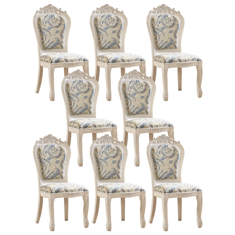 Upholstered European Style Restaurant Side Chair White Open Dining Chair Royal Blue 8 Piece Set Clearhalo ' kitchen&dining_furn' 'Dining Chairs' 'Dining Tables & Seating' 'dining_chair' 'furn' 'furn_dining_chair' 'Furniture' 'furniture_dining_chair' 'Kitchen & Dining Furniture' 'kitchen' 3702974