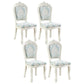 Upholstered European Style Restaurant Side Chair White Open Dining Chair Blue-Silver 4 Piece Set Clearhalo ' kitchen&dining_furn' 'Dining Chairs' 'Dining Tables & Seating' 'dining_chair' 'furn' 'furn_dining_chair' 'Furniture' 'furniture_dining_chair' 'Kitchen & Dining Furniture' 'kitchen' 3702977