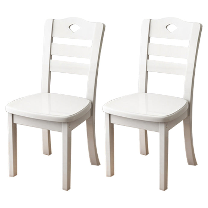 Contemporary Wood Side Chair Armless Ladder Back Dining Chair for Home Use White 2 Piece Set Clearhalo ' kitchen&dining_furn' 'Dining Chairs' 'Dining Tables & Seating' 'dining_chair' 'furn' 'furn_dining_chair' 'Furniture' 'furniture_dining_chair' 'Kitchen & Dining Furniture' 'kitchen' 3702984