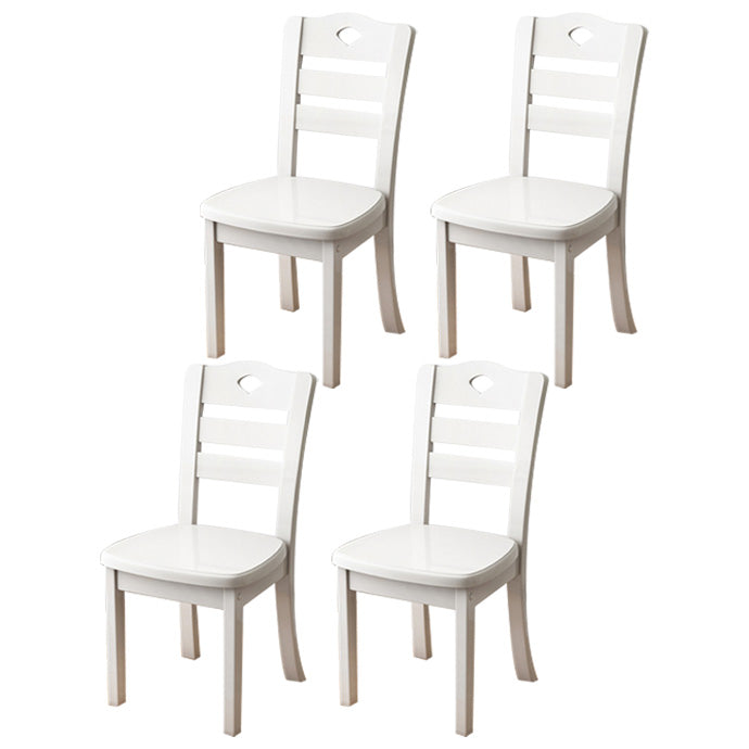 Contemporary Wood Side Chair Armless Ladder Back Dining Chair for Home Use White 4 Piece Set Clearhalo ' kitchen&dining_furn' 'Dining Chairs' 'Dining Tables & Seating' 'dining_chair' 'furn' 'furn_dining_chair' 'Furniture' 'furniture_dining_chair' 'Kitchen & Dining Furniture' 'kitchen' 3702986