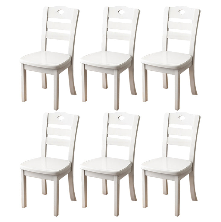 Contemporary Wood Side Chair Armless Ladder Back Dining Chair for Home Use White 6 Piece Set Clearhalo ' kitchen&dining_furn' 'Dining Chairs' 'Dining Tables & Seating' 'dining_chair' 'furn' 'furn_dining_chair' 'Furniture' 'furniture_dining_chair' 'Kitchen & Dining Furniture' 'kitchen' 3702988
