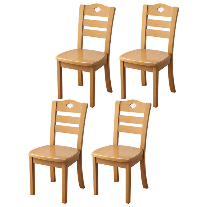 Contemporary Wood Side Chair Armless Ladder Back Dining Chair for Home Use Khaki 4 Piece Set Clearhalo ' kitchen&dining_furn' 'Dining Chairs' 'Dining Tables & Seating' 'dining_chair' 'furn' 'furn_dining_chair' 'Furniture' 'furniture_dining_chair' 'Kitchen & Dining Furniture' 'kitchen' 3702992