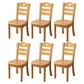Contemporary Wood Side Chair Armless Ladder Back Dining Chair for Home Use Khaki 6 Piece Set Clearhalo ' kitchen&dining_furn' 'Dining Chairs' 'Dining Tables & Seating' 'dining_chair' 'furn' 'furn_dining_chair' 'Furniture' 'furniture_dining_chair' 'Kitchen & Dining Furniture' 'kitchen' 3702994