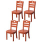 Contemporary Wood Side Chair Armless Ladder Back Dining Chair for Home Use Red Brown 4 Piece Set Clearhalo ' kitchen&dining_furn' 'Dining Chairs' 'Dining Tables & Seating' 'dining_chair' 'furn' 'furn_dining_chair' 'Furniture' 'furniture_dining_chair' 'Kitchen & Dining Furniture' 'kitchen' 3702998