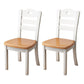 Contemporary Wood Side Chair Armless Ladder Back Dining Chair for Home Use Khaki-White 2 Piece Set Clearhalo ' kitchen&dining_furn' 'Dining Chairs' 'Dining Tables & Seating' 'dining_chair' 'furn' 'furn_dining_chair' 'Furniture' 'furniture_dining_chair' 'Kitchen & Dining Furniture' 'kitchen' 3703002