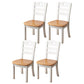 Contemporary Wood Side Chair Armless Ladder Back Dining Chair for Home Use Khaki-White 4 Piece Set Clearhalo ' kitchen&dining_furn' 'Dining Chairs' 'Dining Tables & Seating' 'dining_chair' 'furn' 'furn_dining_chair' 'Furniture' 'furniture_dining_chair' 'Kitchen & Dining Furniture' 'kitchen' 3703003