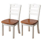 Contemporary Wood Side Chair Armless Ladder Back Dining Chair for Home Use White-Brown 2 Piece Set Clearhalo ' kitchen&dining_furn' 'Dining Chairs' 'Dining Tables & Seating' 'dining_chair' 'furn' 'furn_dining_chair' 'Furniture' 'furniture_dining_chair' 'Kitchen & Dining Furniture' 'kitchen' 3703005