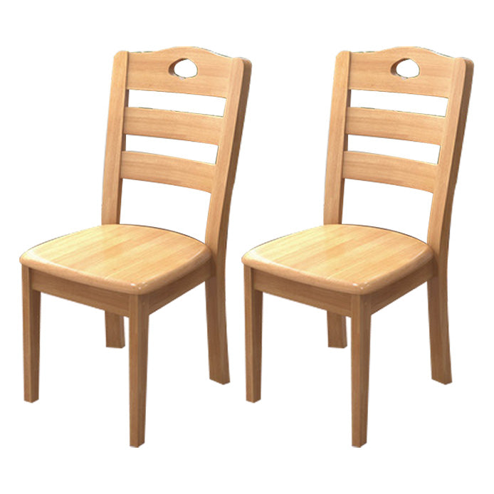 Contemporary Wood Side Chair Armless Ladder Back Dining Chair for Home Use Natural 2 Piece Set Clearhalo ' kitchen&dining_furn' 'Dining Chairs' 'Dining Tables & Seating' 'dining_chair' 'furn' 'furn_dining_chair' 'Furniture' 'furniture_dining_chair' 'Kitchen & Dining Furniture' 'kitchen' 3703011