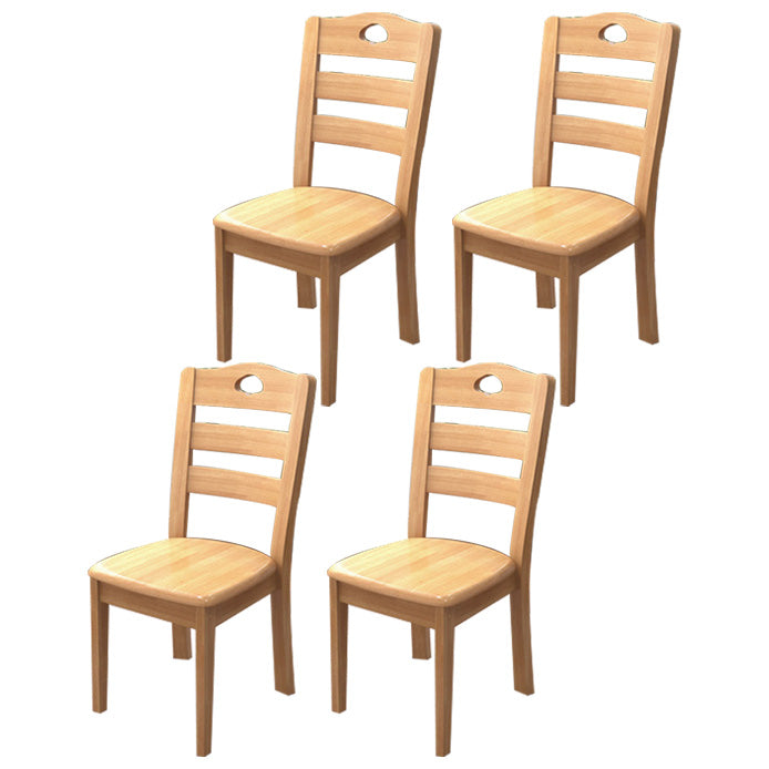 Contemporary Wood Side Chair Armless Ladder Back Dining Chair for Home Use Natural 4 Piece Set Clearhalo ' kitchen&dining_furn' 'Dining Chairs' 'Dining Tables & Seating' 'dining_chair' 'furn' 'furn_dining_chair' 'Furniture' 'furniture_dining_chair' 'Kitchen & Dining Furniture' 'kitchen' 3703012