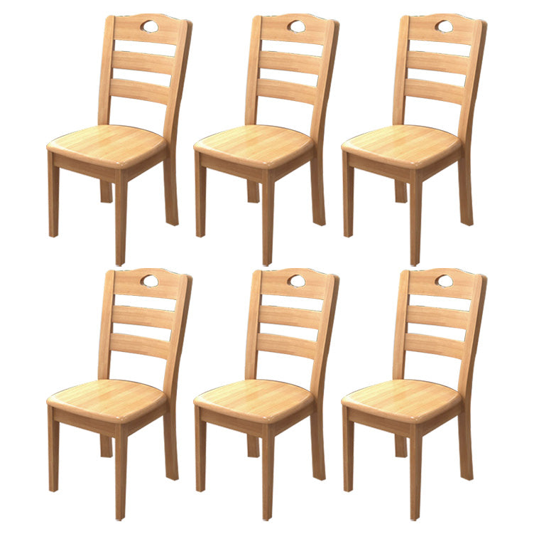 Contemporary Wood Side Chair Armless Ladder Back Dining Chair for Home Use Natural 6 Piece Set Clearhalo ' kitchen&dining_furn' 'Dining Chairs' 'Dining Tables & Seating' 'dining_chair' 'furn' 'furn_dining_chair' 'Furniture' 'furniture_dining_chair' 'Kitchen & Dining Furniture' 'kitchen' 3703013