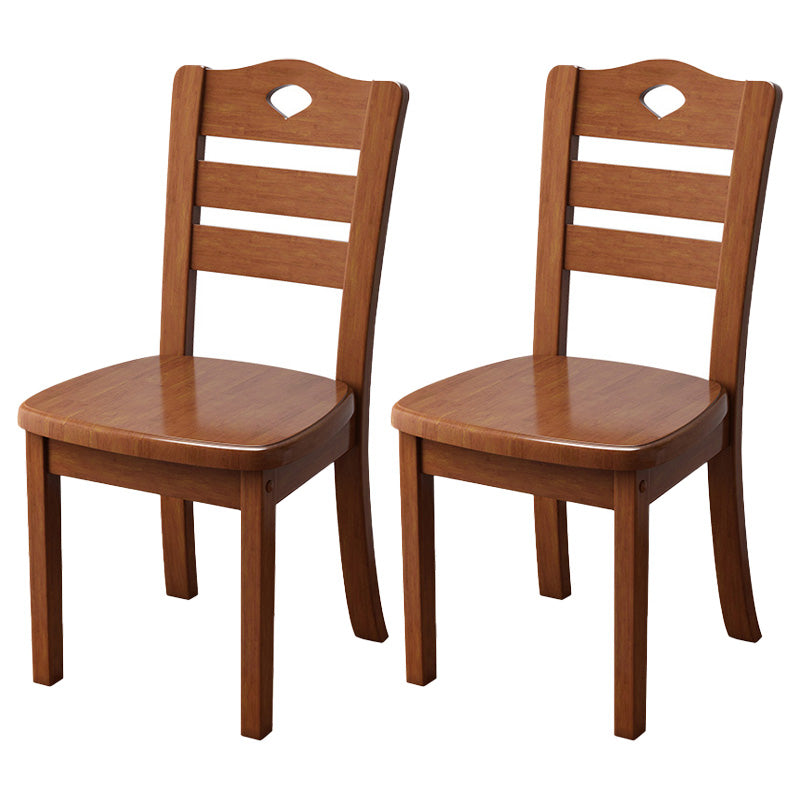 Contemporary Wood Side Chair Armless Ladder Back Dining Chair for Home Use Walnut 2 Piece Set Clearhalo ' kitchen&dining_furn' 'Dining Chairs' 'Dining Tables & Seating' 'dining_chair' 'furn' 'furn_dining_chair' 'Furniture' 'furniture_dining_chair' 'Kitchen & Dining Furniture' 'kitchen' 3703014
