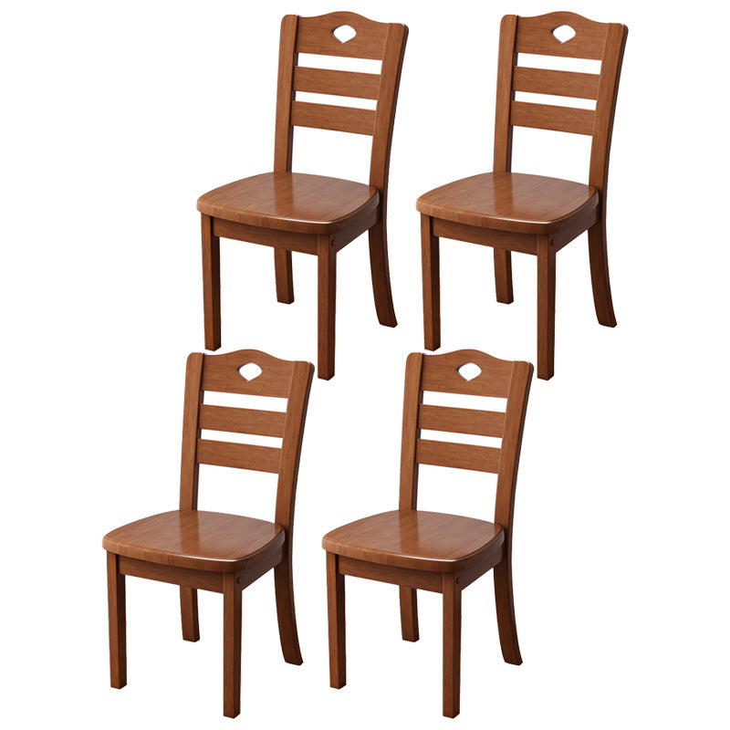 Contemporary Wood Side Chair Armless Ladder Back Dining Chair for Home Use Walnut 4 Piece Set Clearhalo ' kitchen&dining_furn' 'Dining Chairs' 'Dining Tables & Seating' 'dining_chair' 'furn' 'furn_dining_chair' 'Furniture' 'furniture_dining_chair' 'Kitchen & Dining Furniture' 'kitchen' 3703015