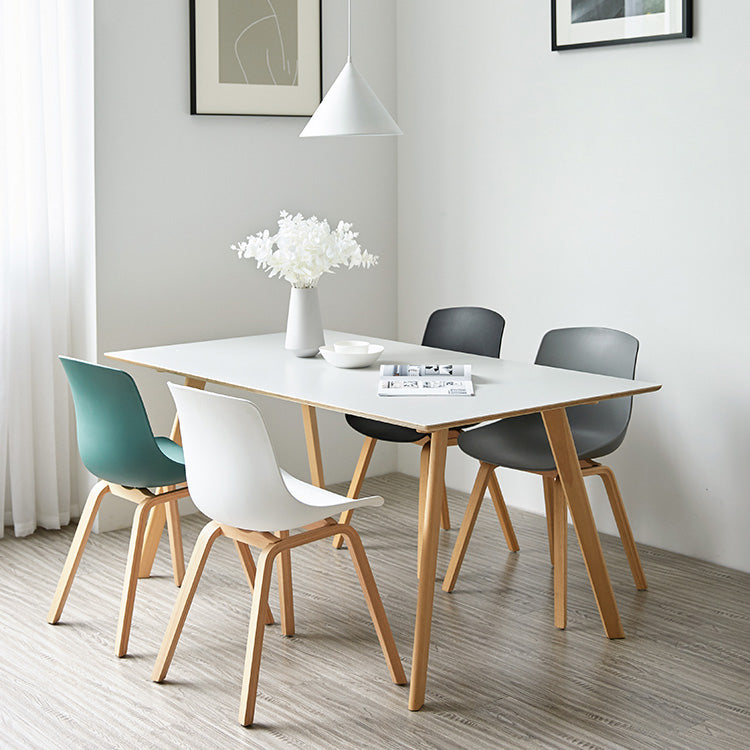 Contemporary Style Dining Room Chairs Solid Armless Chair with Wooden Legs Clearhalo ' kitchen&dining_furn' 'Dining Chairs' 'Dining Tables & Seating' 'dining_chair' 'Furniture' 'furniture_dining_chair' 'Kitchen & Dining Furniture' 'kitchen' 3703019