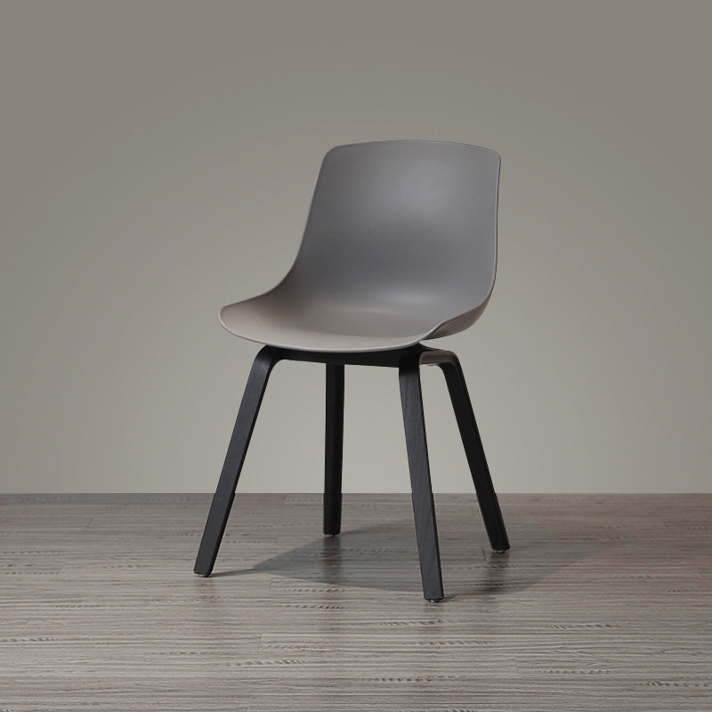 Contemporary Style Dining Room Chairs Solid Armless Chair with Wooden Legs Dark Gray Black 1 Piece Clearhalo ' kitchen&dining_furn' 'Dining Chairs' 'Dining Tables & Seating' 'dining_chair' 'Furniture' 'furniture_dining_chair' 'Kitchen & Dining Furniture' 'kitchen' 3703029