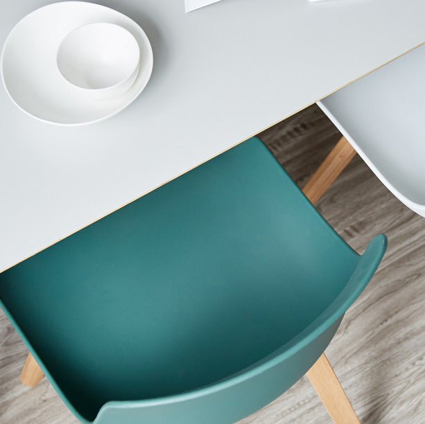 Contemporary Style Dining Room Chairs Solid Armless Chair with Wooden Legs Clearhalo ' kitchen&dining_furn' 'Dining Chairs' 'Dining Tables & Seating' 'dining_chair' 'Furniture' 'furniture_dining_chair' 'Kitchen & Dining Furniture' 'kitchen' 3703033