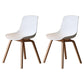 Contemporary Style Dining Room Chairs Solid Armless Chair with Wooden Legs White Natural Wood Set of 2 Clearhalo ' kitchen&dining_furn' 'Dining Chairs' 'Dining Tables & Seating' 'dining_chair' 'Furniture' 'furniture_dining_chair' 'Kitchen & Dining Furniture' 'kitchen' 3703046