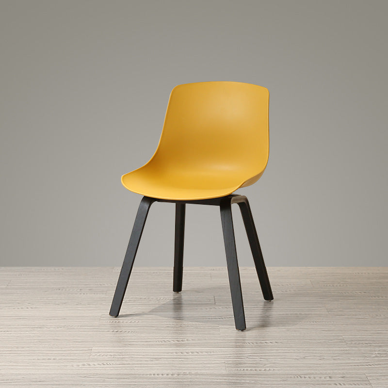 Contemporary Style Dining Room Chairs Solid Armless Chair with Wooden Legs Ginger Black 1 Piece Clearhalo ' kitchen&dining_furn' 'Dining Chairs' 'Dining Tables & Seating' 'dining_chair' 'Furniture' 'furniture_dining_chair' 'Kitchen & Dining Furniture' 'kitchen' 3703054