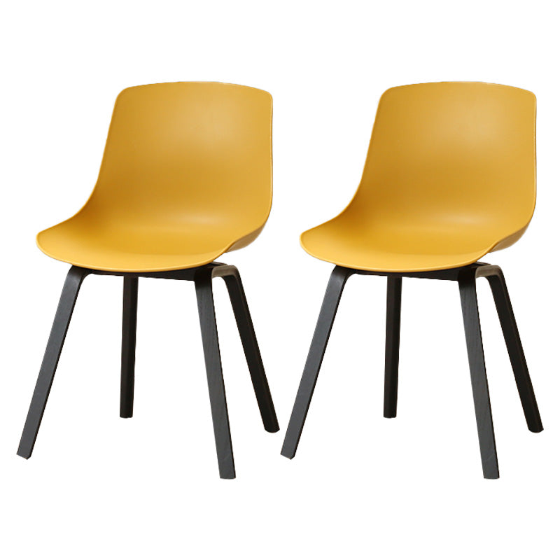 Contemporary Style Dining Room Chairs Solid Armless Chair with Wooden Legs Ginger Black Set of 2 Clearhalo ' kitchen&dining_furn' 'Dining Chairs' 'Dining Tables & Seating' 'dining_chair' 'Furniture' 'furniture_dining_chair' 'Kitchen & Dining Furniture' 'kitchen' 3703055